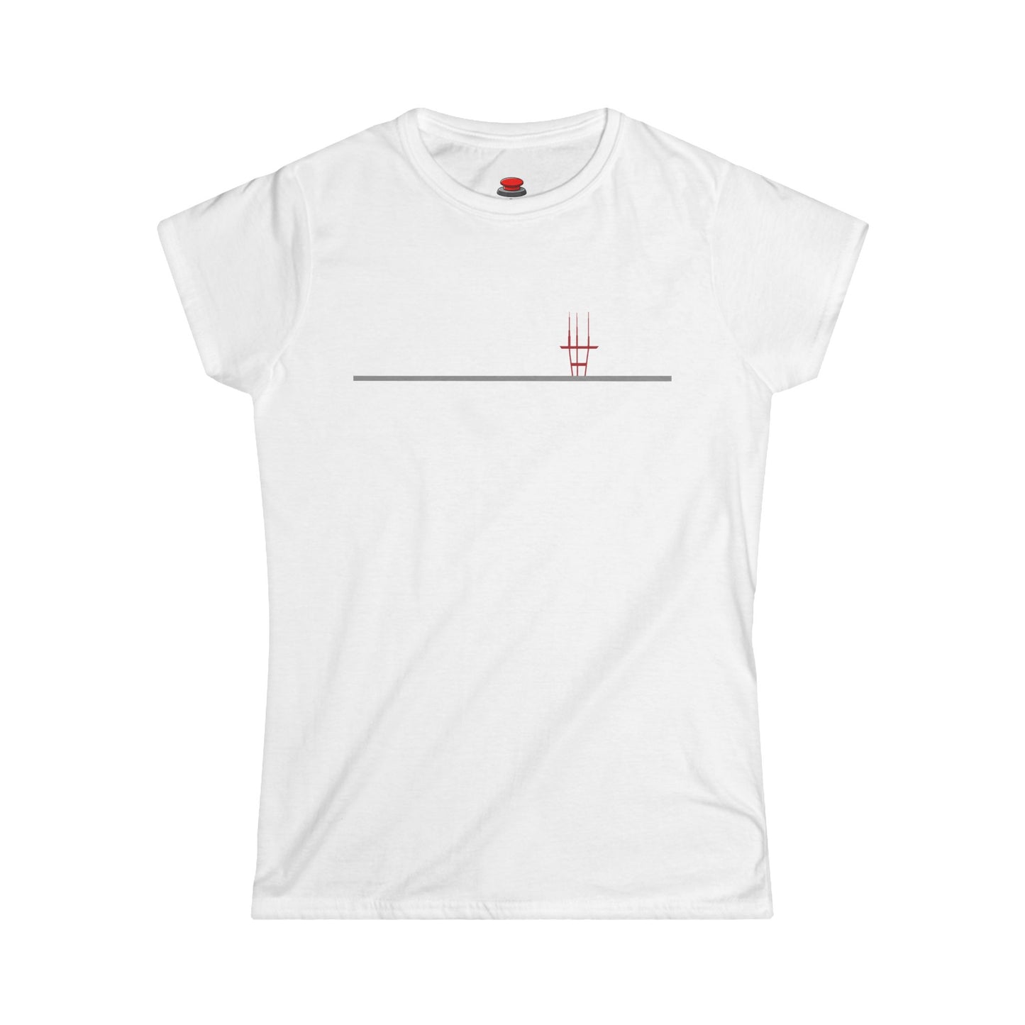 Women's Softstyle Tee - San Francisco Sutro Tower Line Drawing