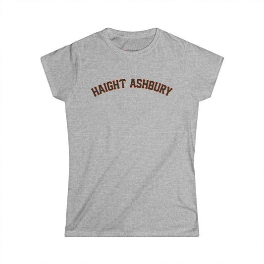 Haight Ashbury Baseball Font Women's Tee